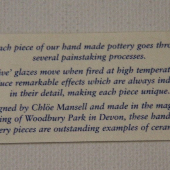 Chloe Mansell Handmade Ceramic Art Vintage Cuff Li - Picture 4 of 5